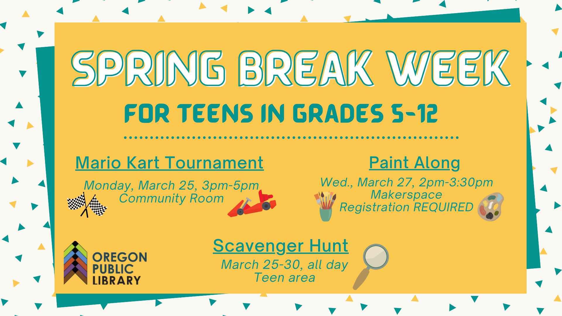 Spring Break Week for teens in grades 5-12
